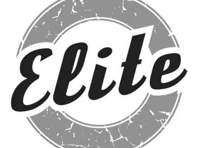 Biking hotel in Sölden: Hotel Sunny gray round emblem with the word Elite in cursive font